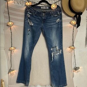 Hollister Blue Straight Leg Jeans with Vintage Appeal